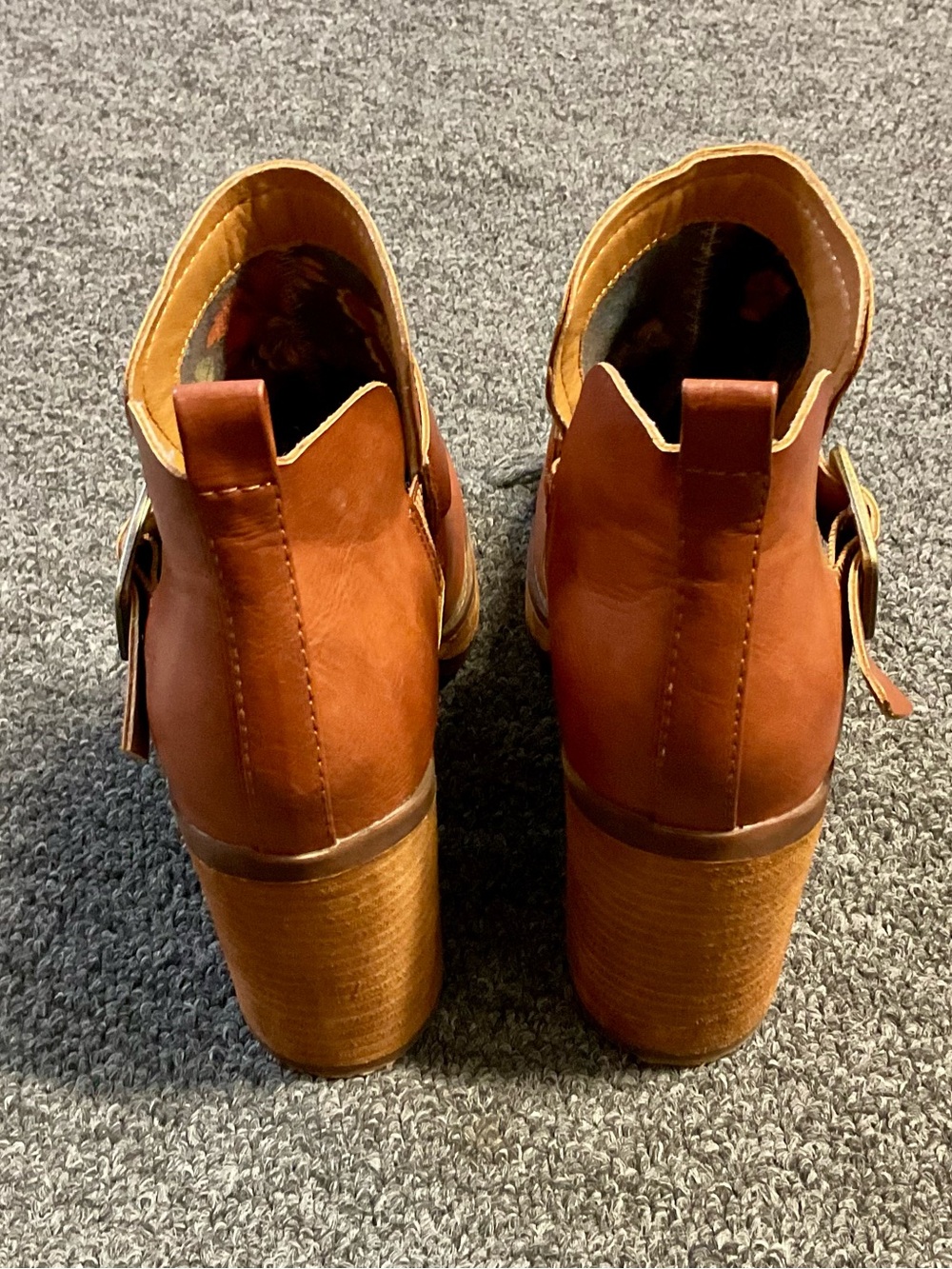 Kork-Ease Women's Cognac Brown Leather Heeled Ankle Boots - Picture 4 of 11